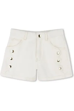 Chloé Shorts In Denim Con Bottoni Incisi