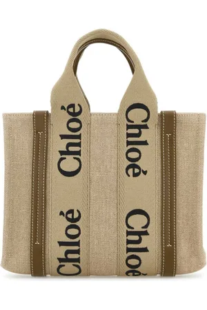 Chloé Borsa Tote Woody Piccola In Lino