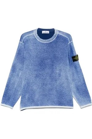 Stone Island Maglione Girocollo In Leggero Cotone Grezzo Con Interno A