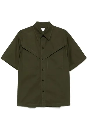 Bottega Veneta Camicia A Maniche Corte In Twill Di Cotone Leggero