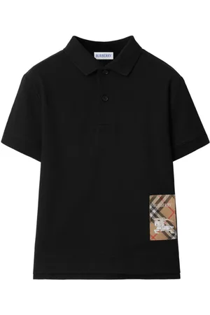 Burberry Polo In Cotone Con Etichetta Check