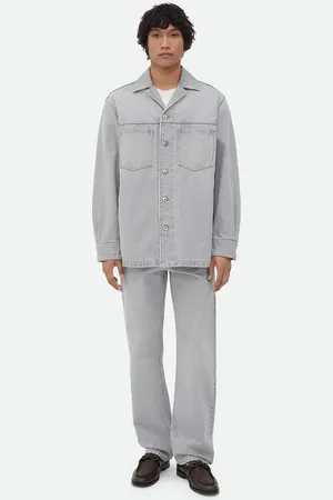 Bottega Veneta Camicia In Denim Lavaggio Light Grey