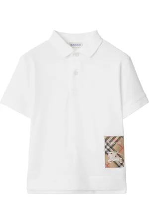 Burberry Polo In Cotone Con Etichetta Check
