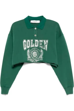 Golden Goose Felpa Polo Cropped Con Stampa