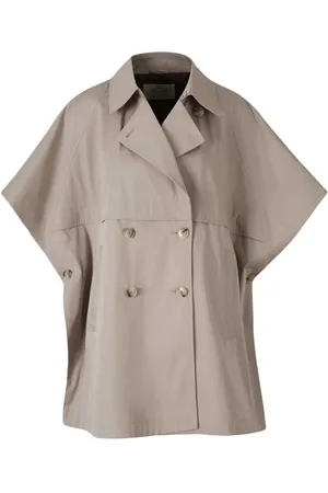 HERNO Poncho In Gabardine Di Cotone Antigoccia