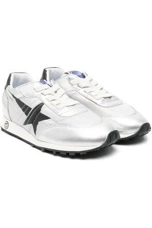 Golden Goose Sneakers Marathon In Nylon Argento Con Stella Nera E