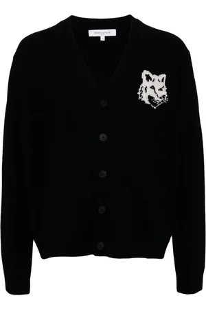 Maison Kitsuné Cardigan Comfort In Lana Intarsio Fox Head