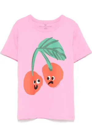 Stella McCartney T-Shirt In Cotone Con Stampa Ciliegie