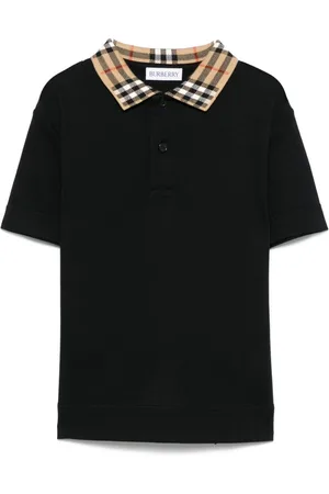 Burberry Polo In Cotone Con Collo Check