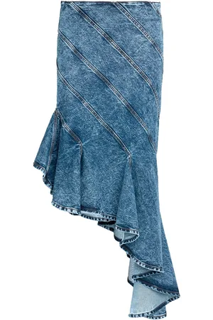 Alaïa Gonna A Spirale In Denim