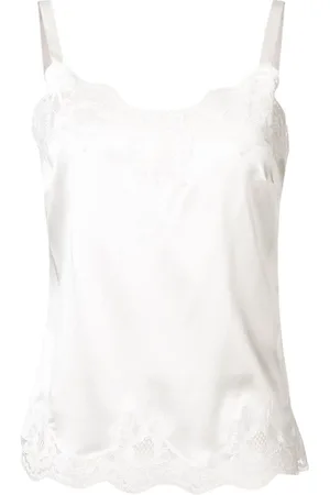 Dolce & Gabbana Canotta In Raso Con Dettagli In Pizzo