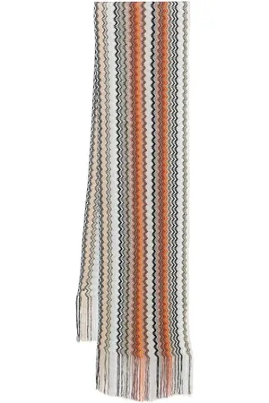 Missoni Sciarpa Zig-Zag In Misto Viscosa Con Frange