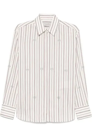 Golden Goose Camicia In Cotone A Righe Con Borchie