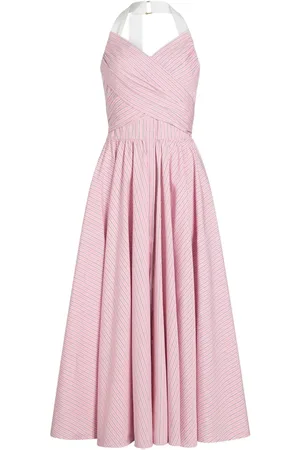Patou Vestito Maxi In Popeline Di Cotone Bio A Righe