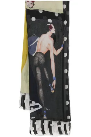 Faliero Sarti Sciarpa Stylist In Modal Con Stampa Stile Schizzo