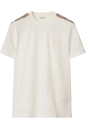 Burberry T-Shirt In Cotone Con Finiture Check