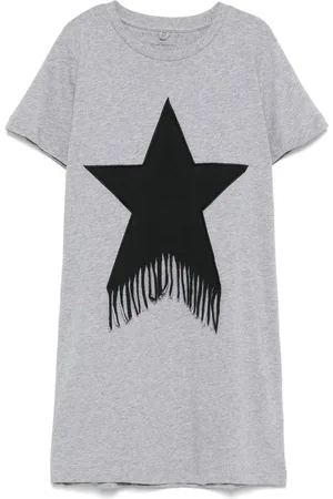Stella McCartney Abito T-Shirt Con Applicazione Stella E Frange