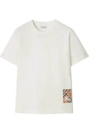 Burberry T-Shirt In Cotone Con Etichetta Check
