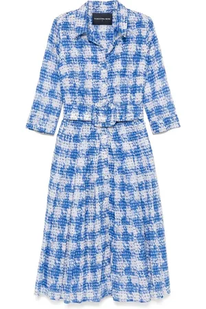 SAMANTHA SUNG Abito Midi Audrey Stampa Ratan Houndstooth