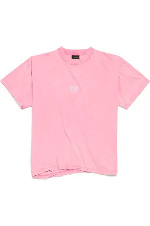 Balenciaga T-Shirt Boxy Laurel Classic Con Fondo Asimmetrico