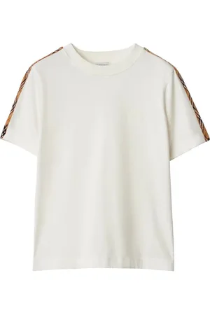 Burberry T-Shirt In Cotone Con Finiture Check