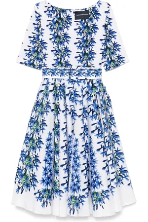 SAMANTHA SUNG Abito Midi Abelia Stampa Tinker Bell Flower