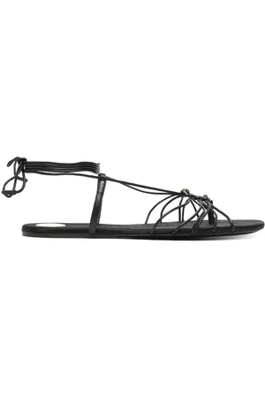 Saint Laurent Sandali Flat Babylone Con Cinturini Alla Caviglia