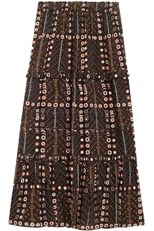 Marant Etoile Gonna Lunga Diya In Voile Di Cotone Con Stampa