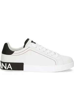 Dolce & Gabbana Sneakers Portofino In Pelle Con Logo Gommato