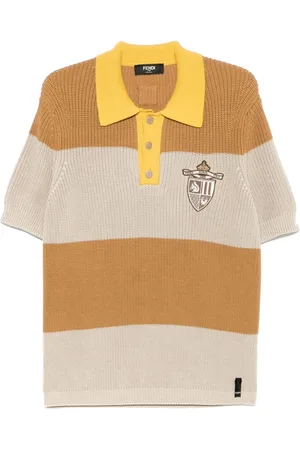 Fendi Polo In Maglia Di Cotone A Righe