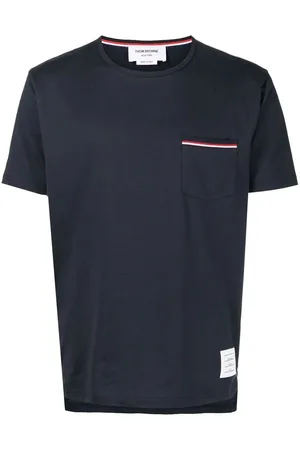 Thom Browne T-Shirt In Jersey Di Cotone Con Tasca