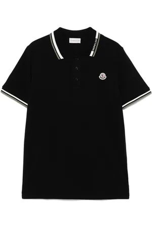 Moncler Polo In Cotone Piqué Con Finiture Tricolore