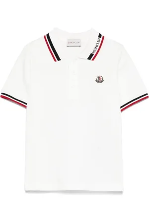 Moncler Polo In Cotone Piqué Con Finiture Tricolore