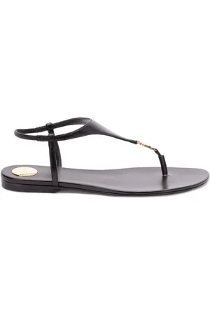 Saint Laurent Sandali Piatti Cassandre In Pelle Liscia Con Tomaia Tria
