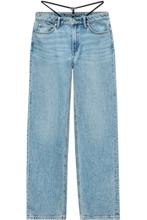 Alexander Wang Jeans Vita Media Con Charm Logo
