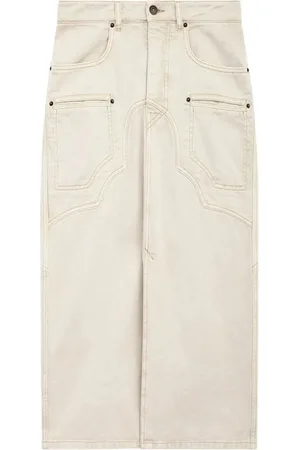 Isabel Marant Gonna Midi Britt In Denim Con Cut-Out