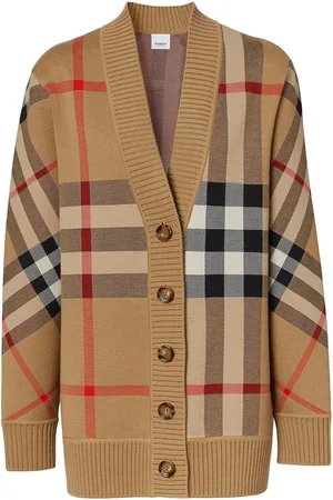 Burberry Cardigan Check In Misto Lana