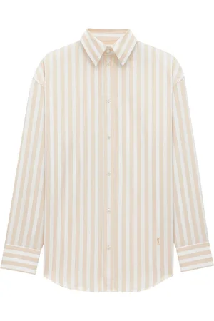 Saint Laurent Camicia Cassandre In Cotone A Righe