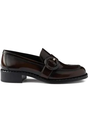 Prada Mocassini In Pelle Spazzolata Fumé