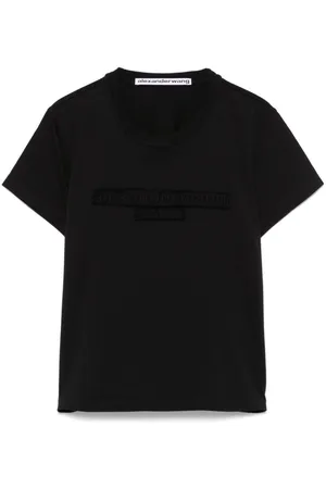 Alexander Wang T-Shirt Effetto Ristretto In Jersey Di Cotone Con Logo