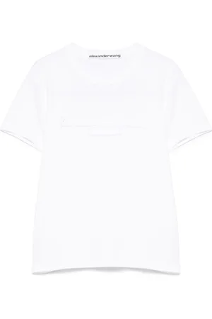 Alexander Wang T-Shirt Effetto Ristretto In Jersey Di Cotone Con Logo