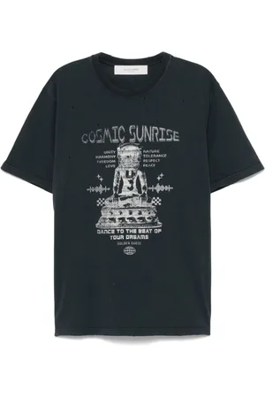 Golden Goose T-Shirt In Cotone Con Stampa Cosmic Sunrise