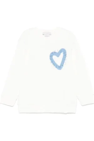 Stella McCartney Felpa In Cotone Con Stampa Cuori