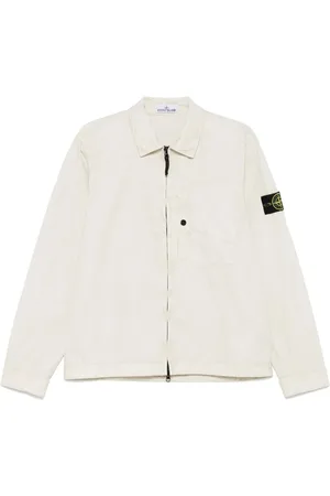 Stone Island Giacca-Camicia In Cotone Con Zip