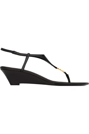 Saint Laurent Sandali Con Zeppa Cassandre In Pelle Liscia