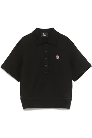 Moncler Grenoble Polo In Cotone Con Patch Logato
