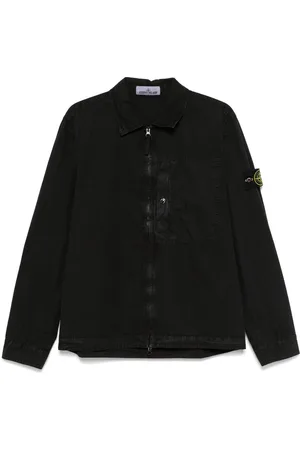 Stone Island Giacca-Camicia In Cotone Con Zip