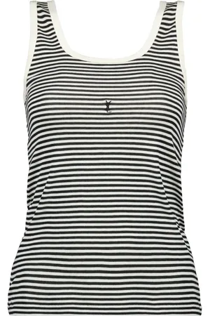 Saint Laurent Canotta Cassandre In Cotone A Righe