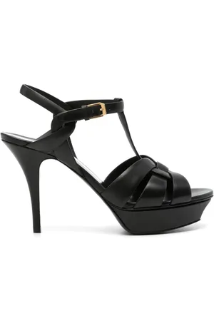 Saint Laurent Sandali Con Plateau Tribute In Morbida Pelle