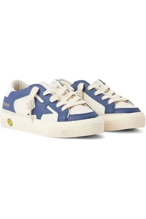 Golden Goose Sneakers May In Pelle Bianca E Blu